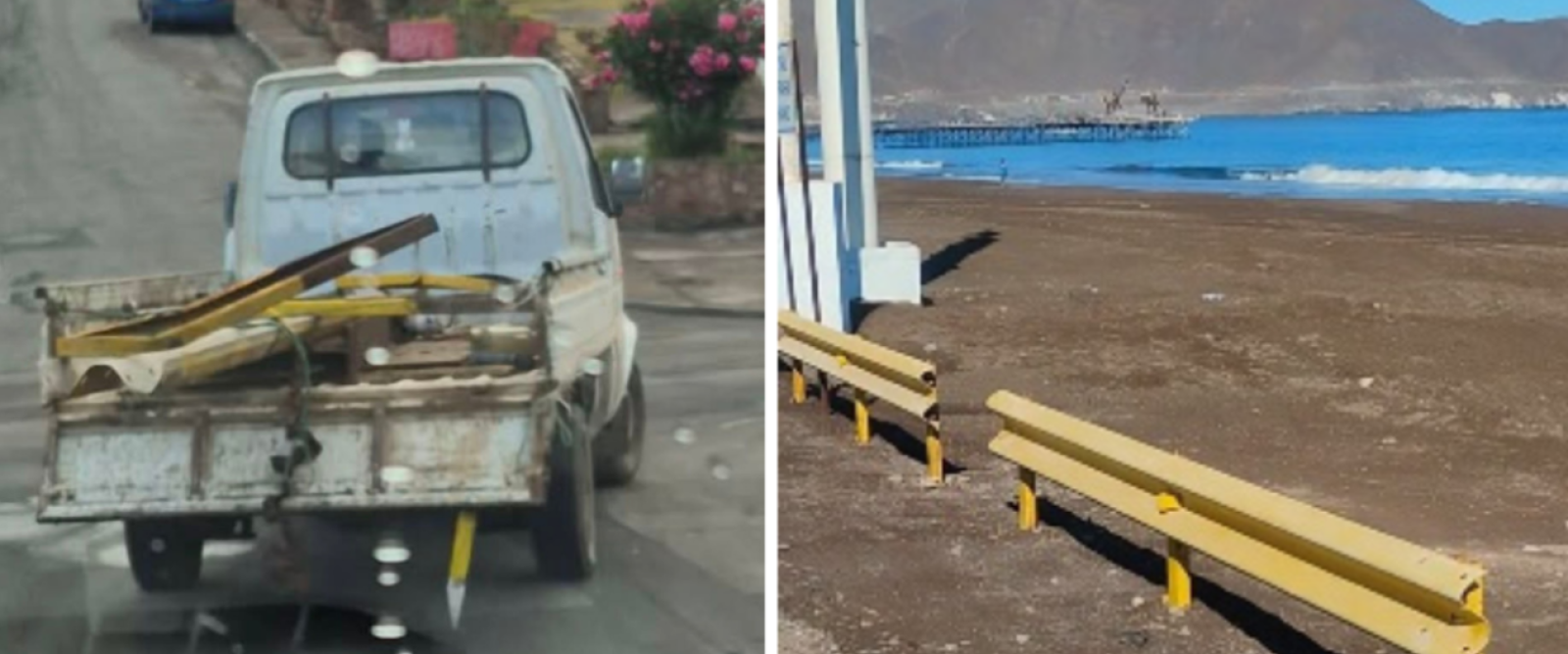 Denuncian robo de barreras de contención en sector Playa Atacama de Taltal